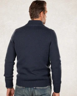 Half zip pullover wool blend - Trent Petrol