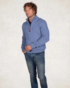 Half zip pullover wool blend - Cloudy Blue