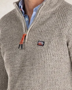 Half zip solid coloured pullover - Sahara Sand