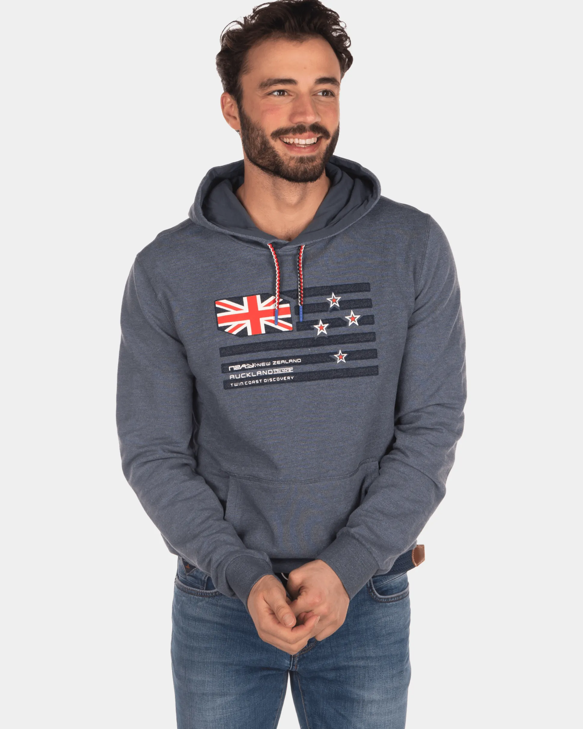 Hoodie with flag - Green Grey