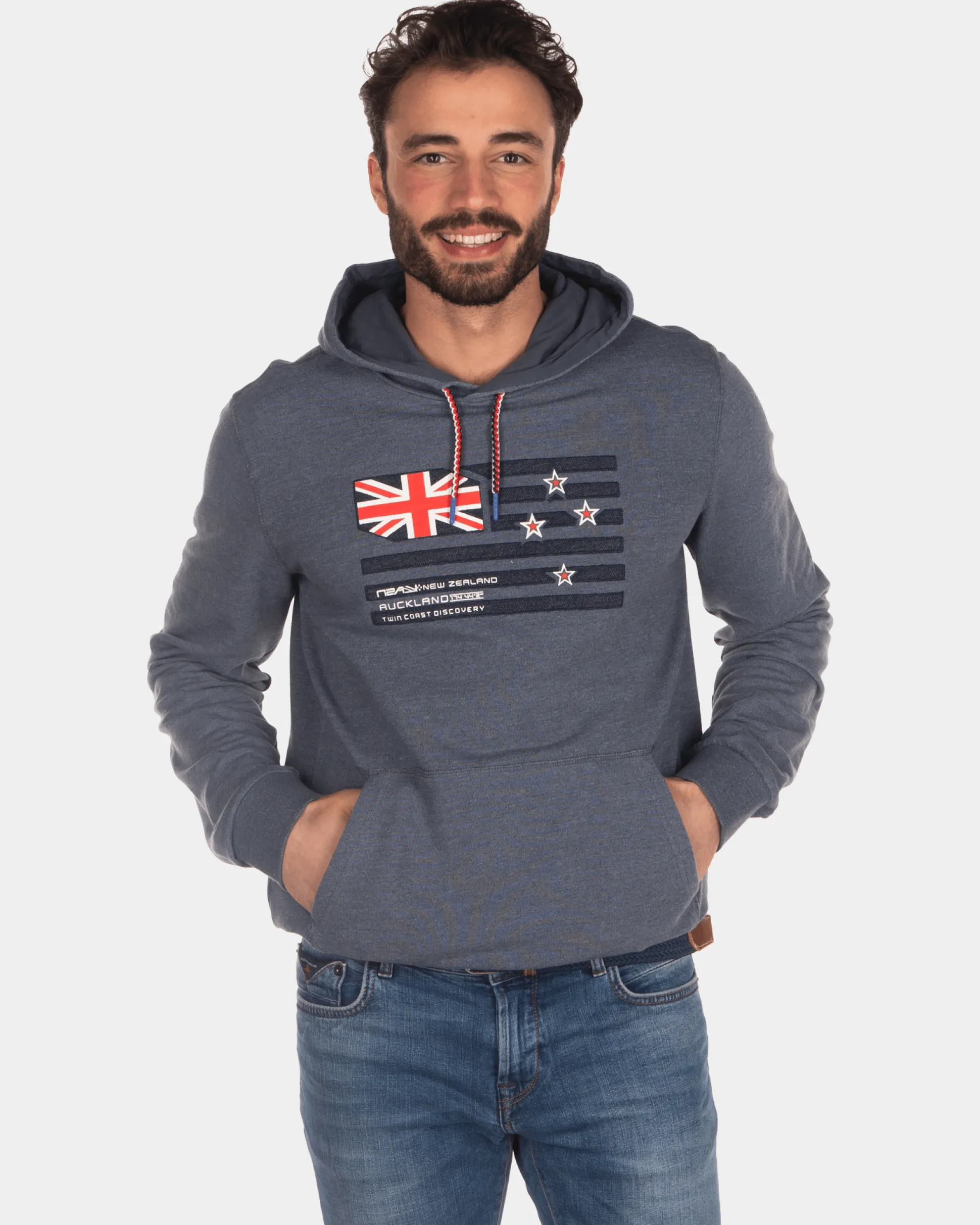 Hoodie with flag - Green Grey