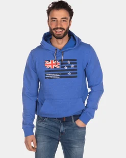 Hoodie with flag - Intense Cobalt