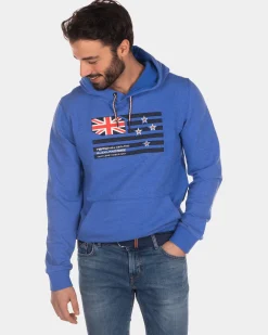 Hoodie with flag - Intense Cobalt