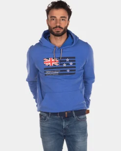 Hoodie with flag - Intense Cobalt