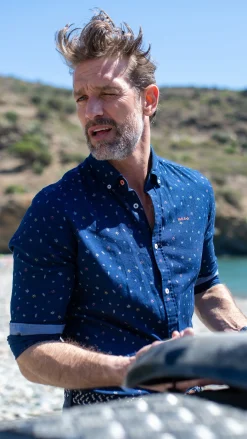 Indigo linen shirt - Indigo