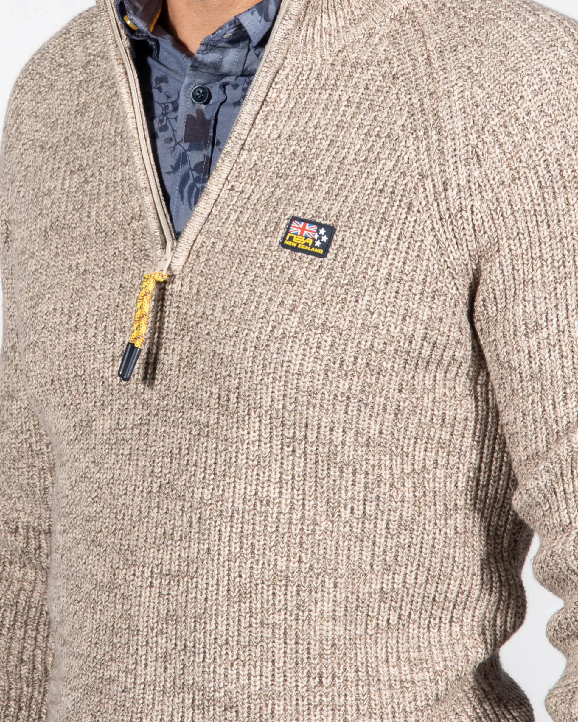 Knitted half zip jumper Drake - Sea Silt Sand