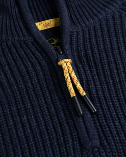 Knitted half zip jumper Drake - Ink Navy