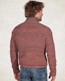 Knitted plain half zip pullover - Ginger Orange