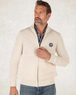 Knitted solid coloured cardigan - Milky Ecru