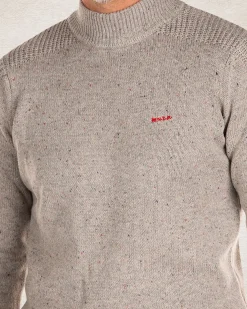 Knitted solid coloured turtleneck - Grey Melange