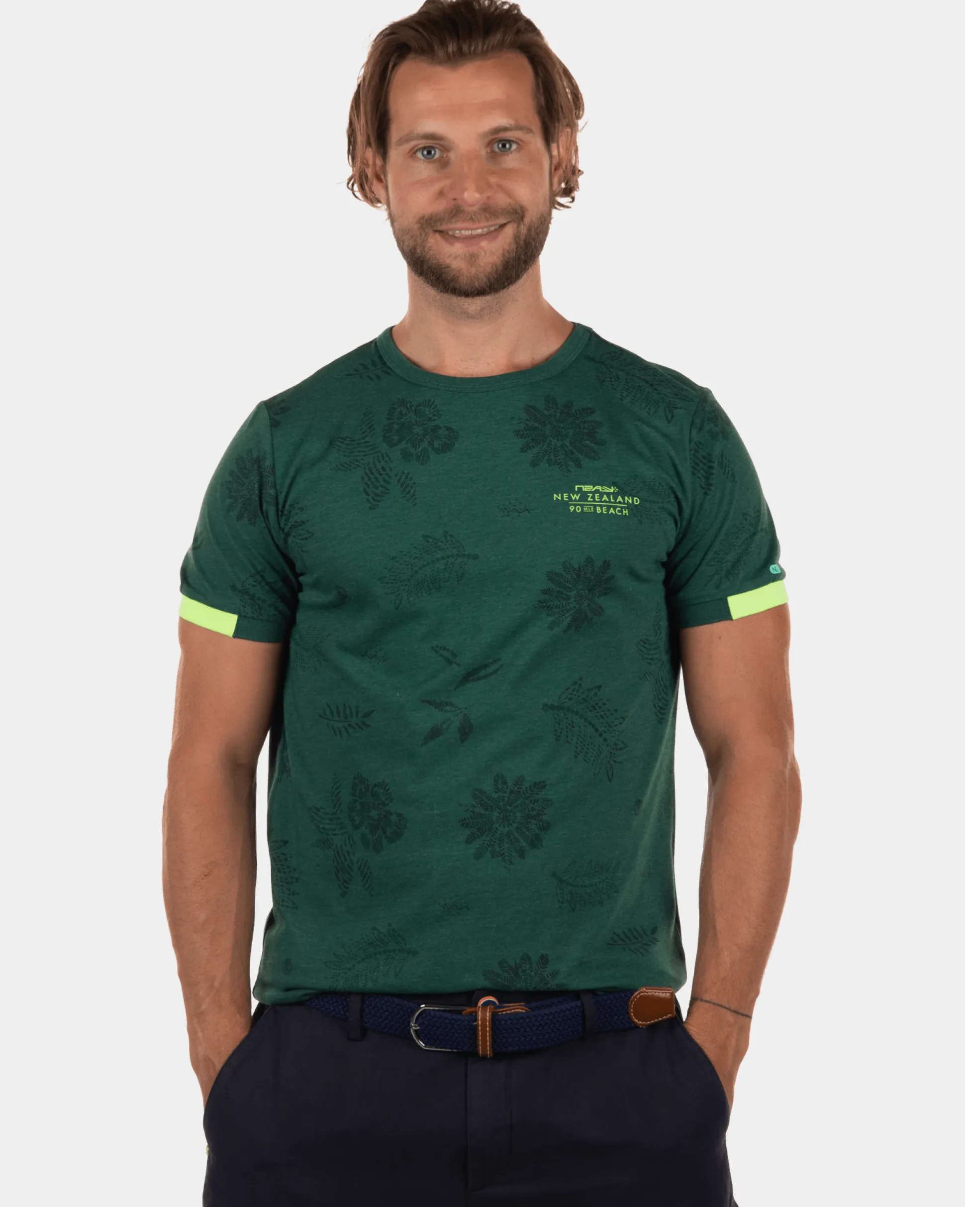 Kokopunui t-shirt with print - Lead Green