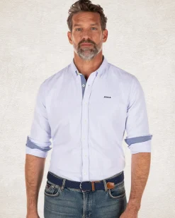 Light blue basic cotton shirt