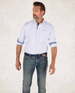 Light blue basic cotton shirt