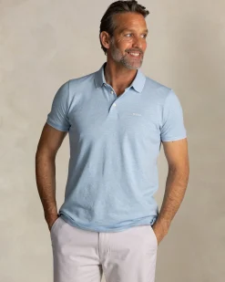 Light blue cotton stretch polo