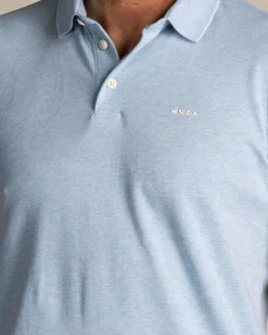 Light blue cotton stretch polo