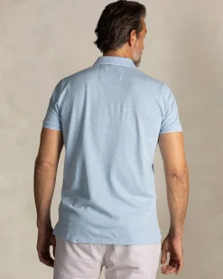 Light blue cotton stretch polo