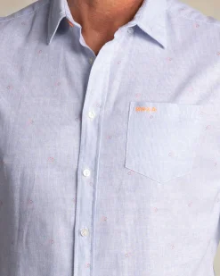 Light blue cotton-linen shirt
