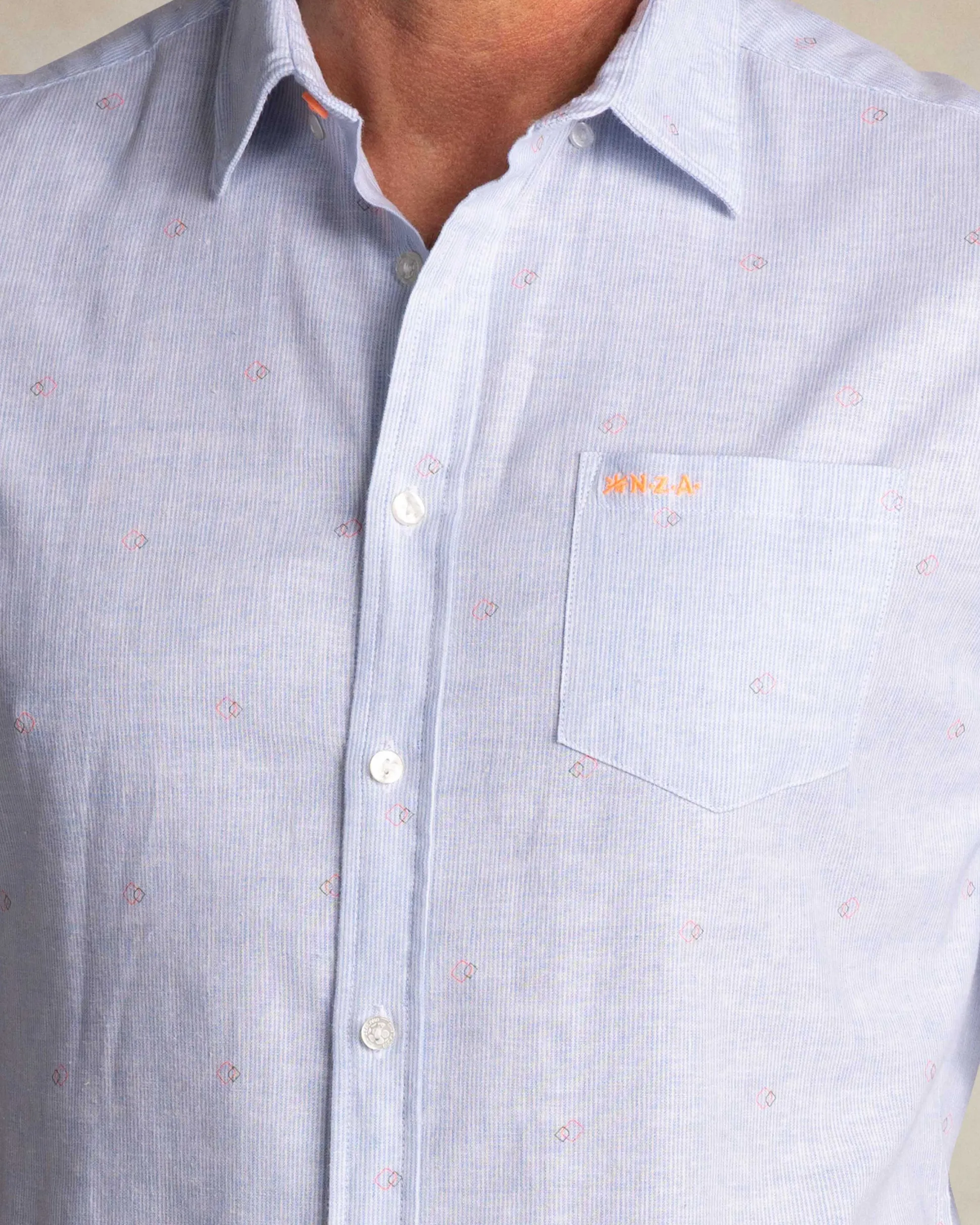 Light blue cotton-linen shirt