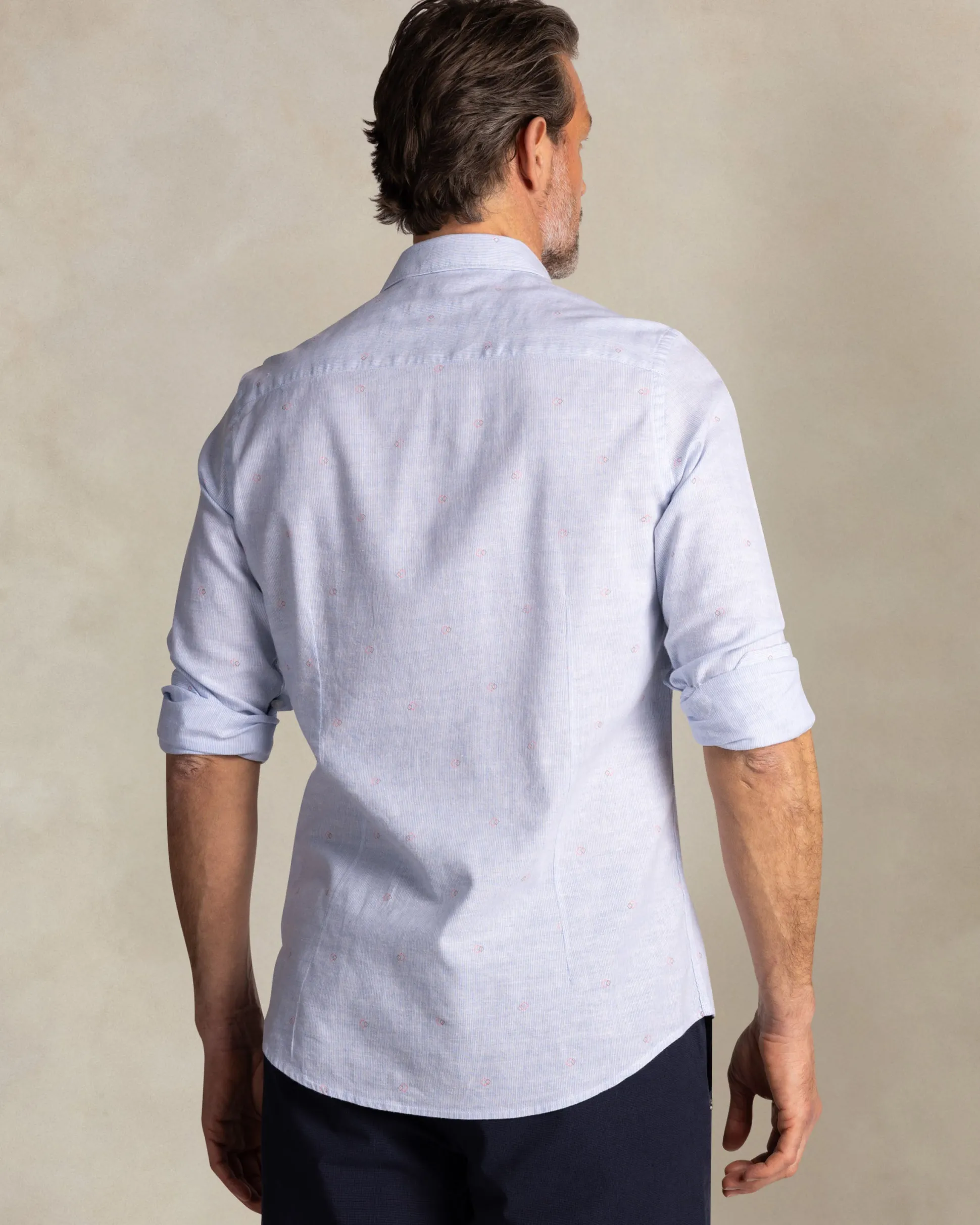 Light blue cotton-linen shirt