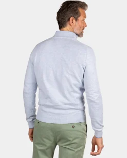 Light blue half zip pullover - Marble Blue
