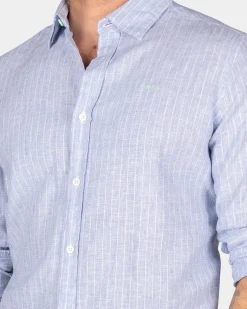 Light blue linen shirt - Dusk Navy