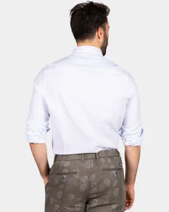 Light blue linen shirt with stretch - Light Sky