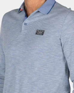 Light blue long sleeve polo
