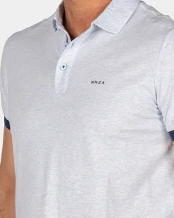 Light Blue Polo with Navy Details