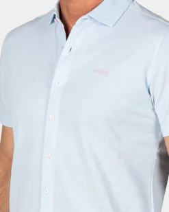 Light Blue Shirt with Short Sleeves
