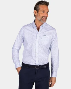 Light blue shirt with small dots