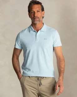 Light blue terry cloth polo