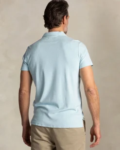 Light blue terry cloth polo