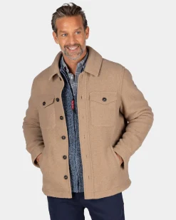 Light brown short wool coat - Chestnut