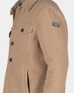 Light brown short wool coat - Chestnut
