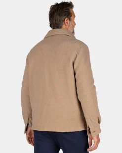 Light brown short wool coat - Chestnut
