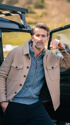 Light brown short wool coat - Chestnut