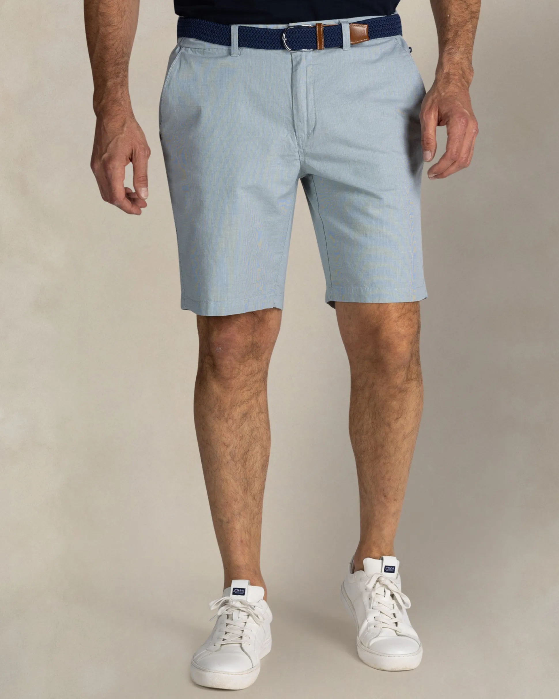 Light green cotton chino stretch shorts