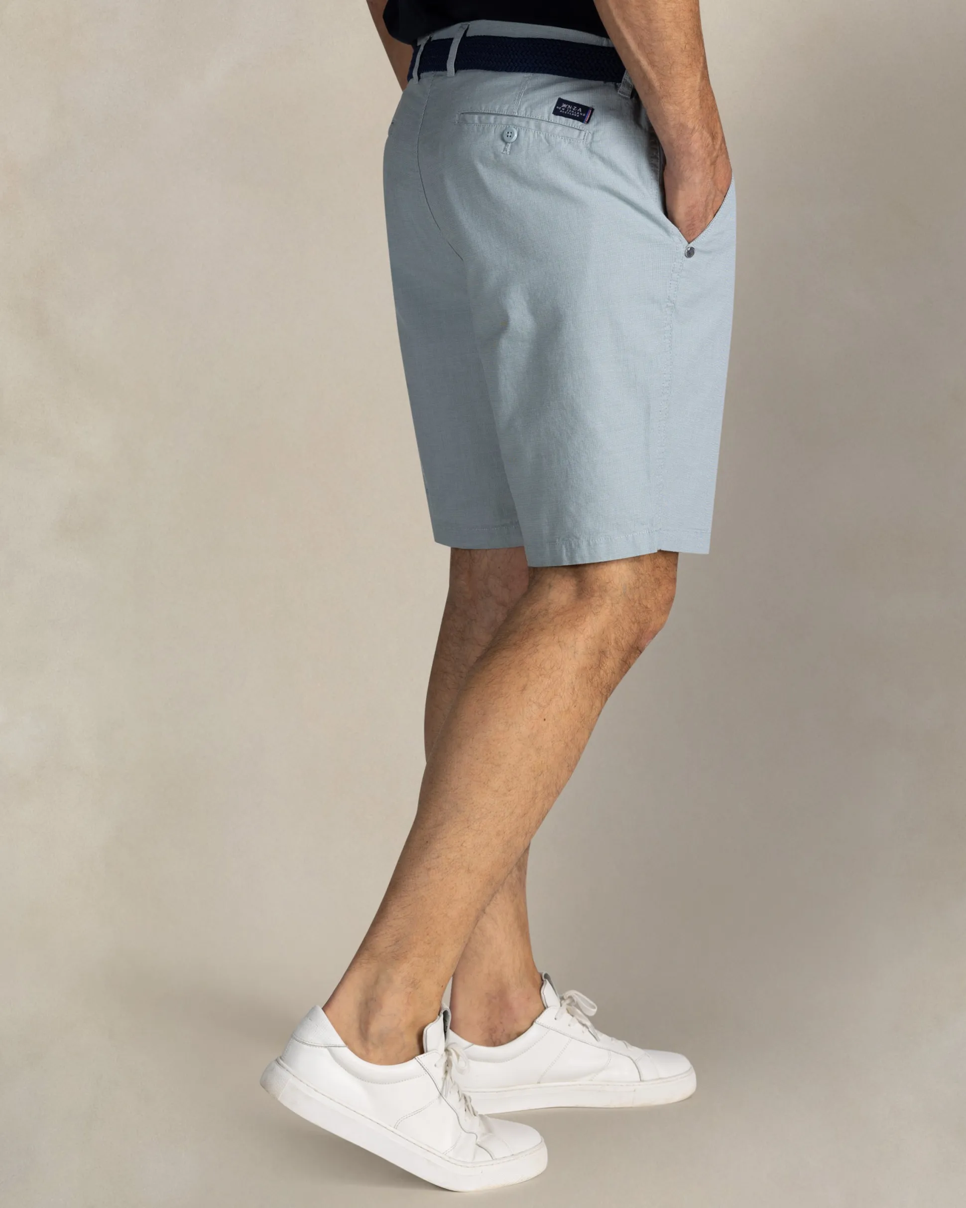 Light green cotton chino stretch shorts