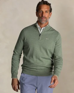 Light green cotton half zip