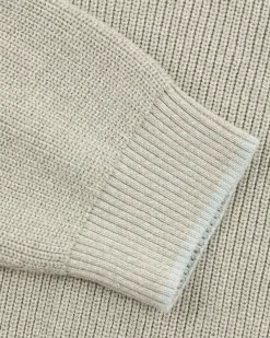 Light green knitted half zip pullover - Sage