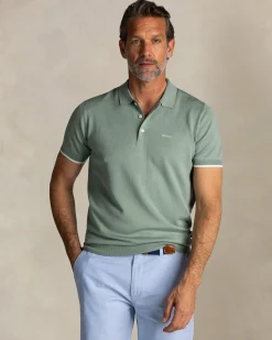 Light green knitted polo