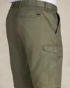 Light green linen cargo shorts