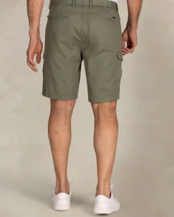 Light green linen cargo shorts