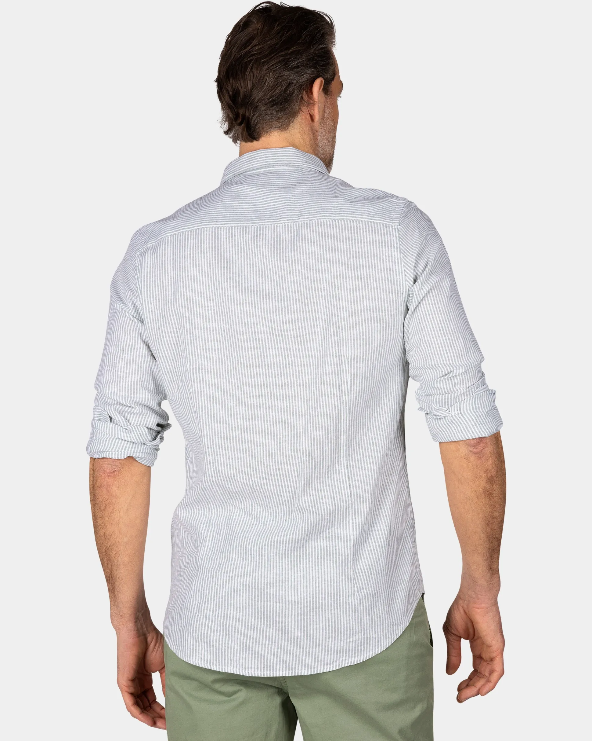 Light Green Linen Shirt with Elastane