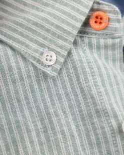 Light green striped linen shirt