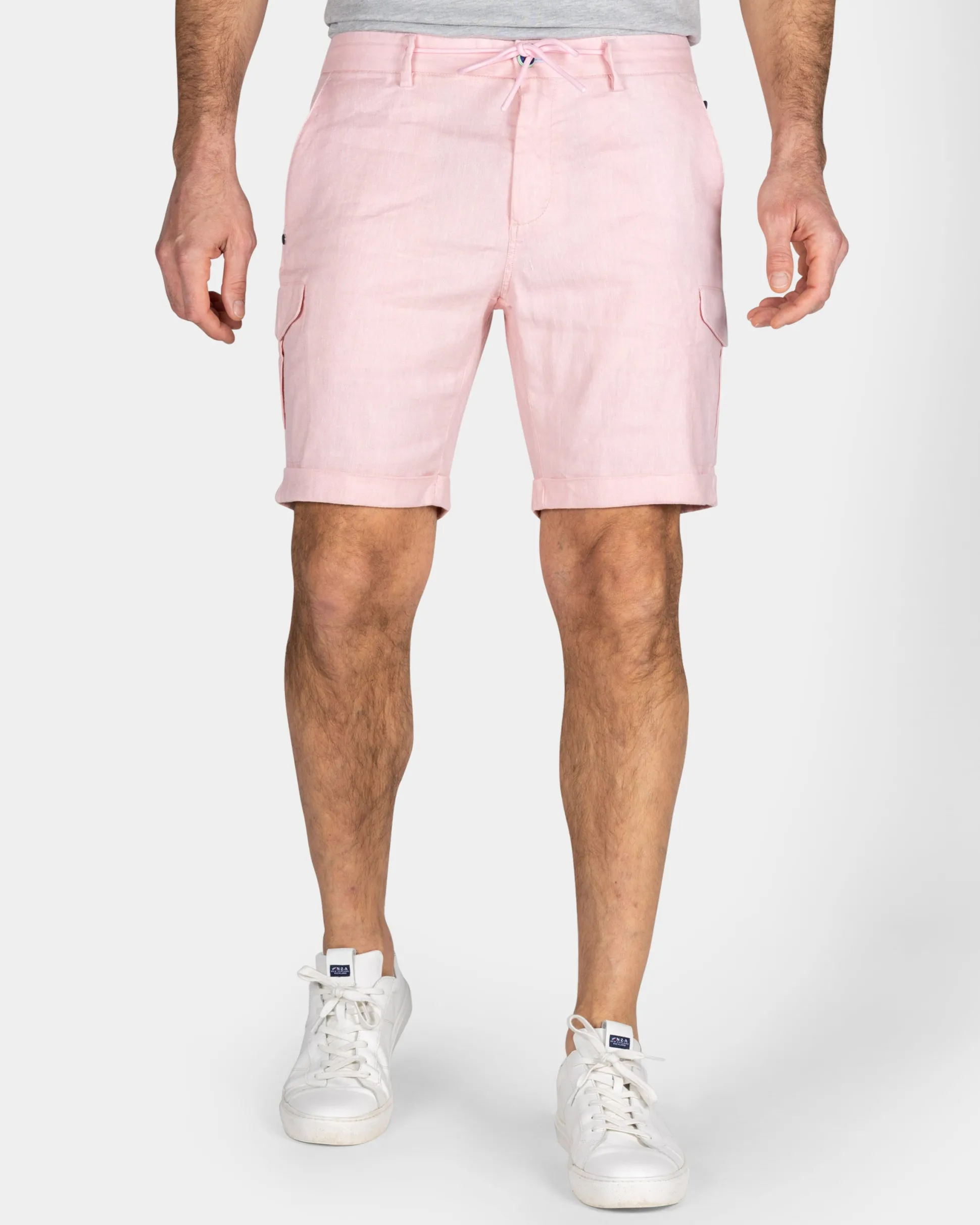 Light Pink Linen Chino Shorts
