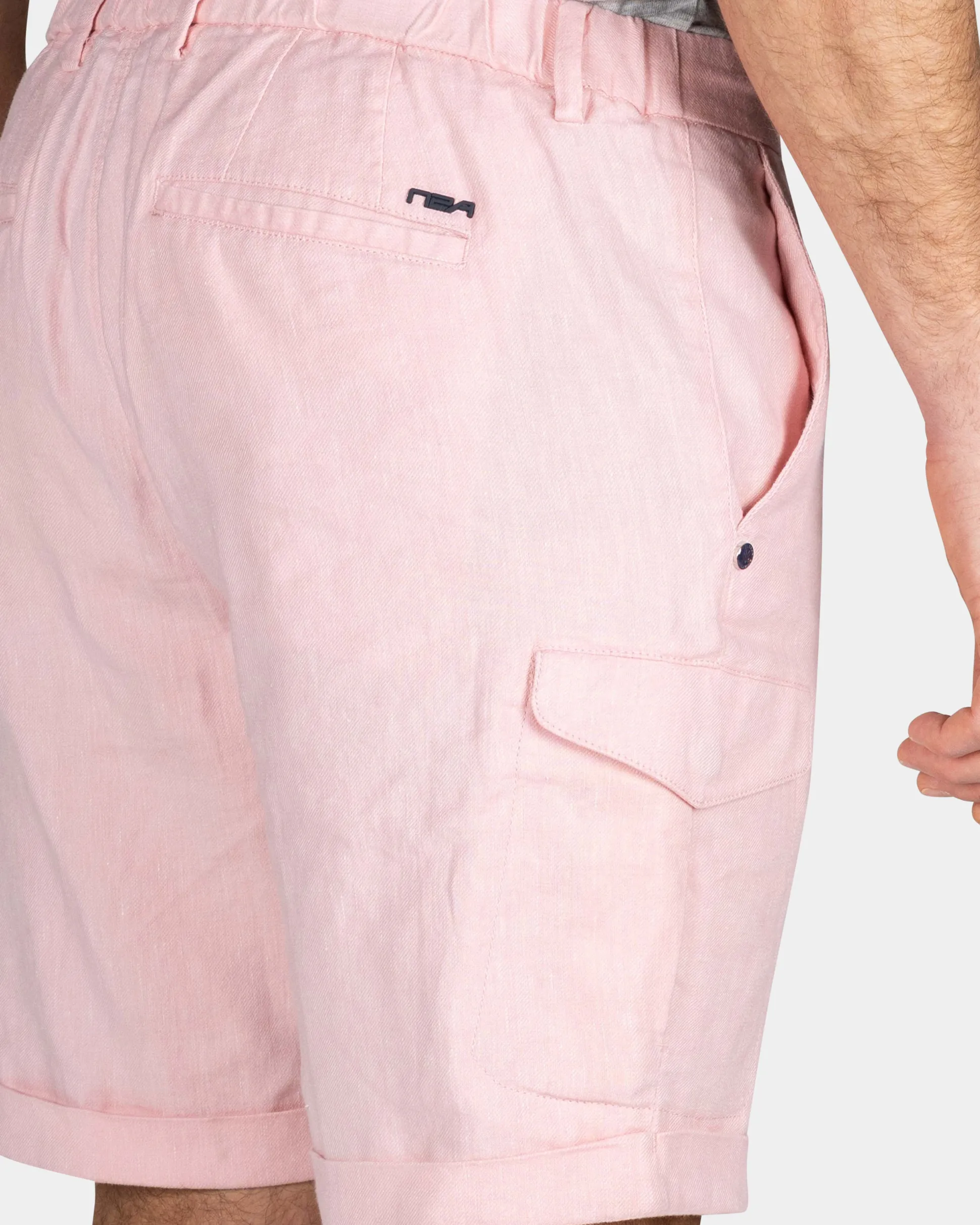 Light Pink Linen Chino Shorts