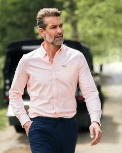 Light pink solid cotton shirt