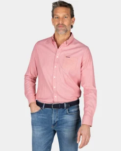 Light red solid cotton shirt
