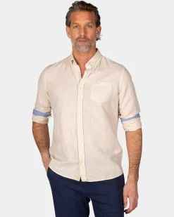 Linen Beige Long Sleeve Shirt